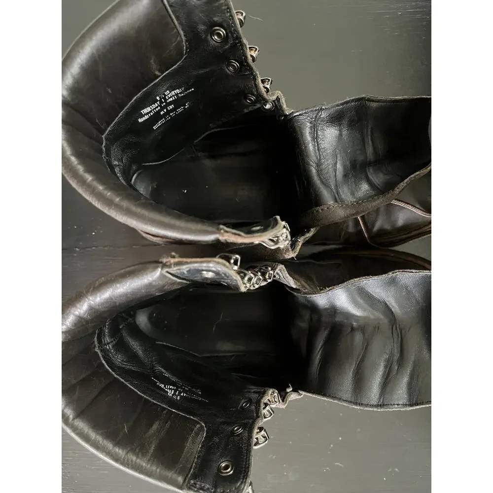 Thursday Boot Co Explorer Mens 9.5 Brown Leather Combat Boots Rugged Vibram Sole